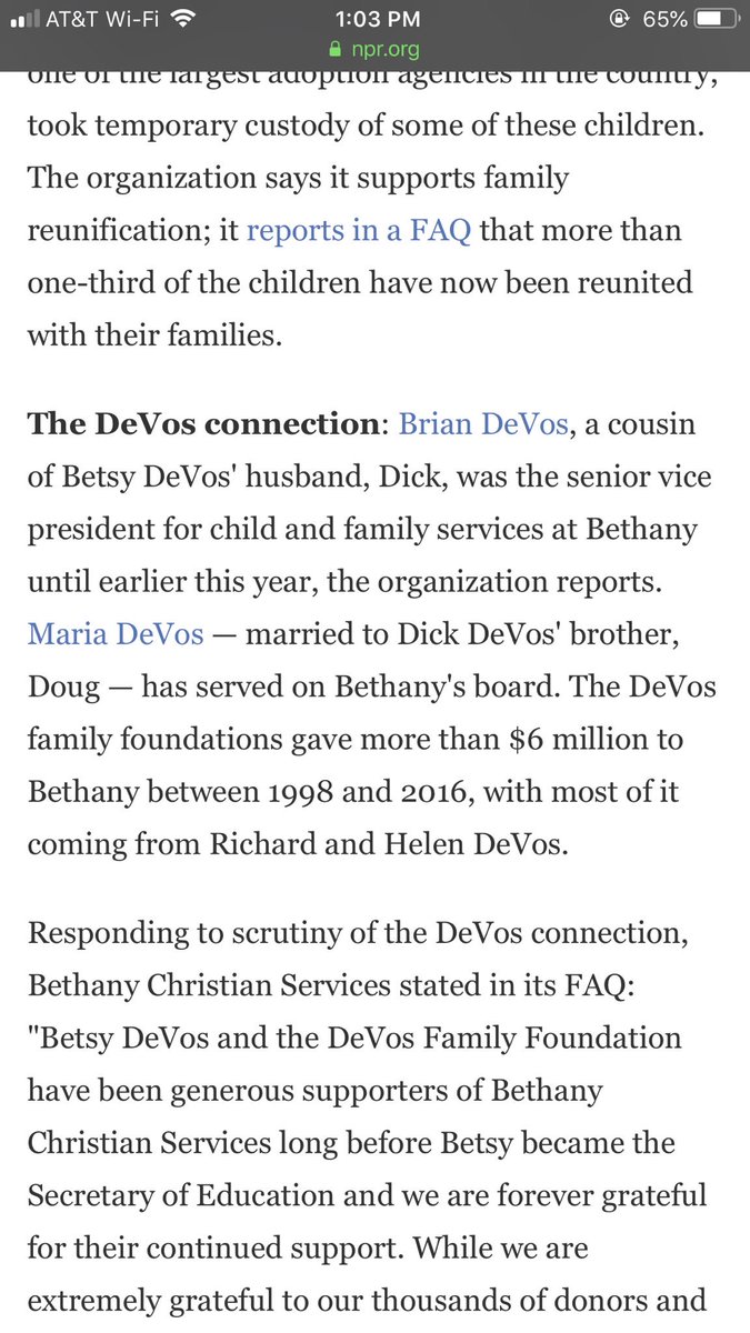 37/ Going back to the Trump Tower server in Lititz, PA (the one that Alfa Bank pinged repeatedly in 2016), the town of Lancaster, PA is just 8.5 miles from Lititz and is the location of DeVos-funded Bethany Christian Services.  https://www.npr.org/2018/08/02/630112697/devos-family-money-is-all-over-the-news-right-now