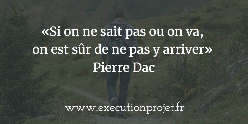 ExecutionProjet's tweet image. « Si on ne sait pas ou on va, on est sûr de ne pas y arriver » Pierre Dac
. 
Et vous quelle est votre citation préférée concernant le management de projet ?
.
#projet #citation #Chef #Chefdeprojet #ChefProjet #Gestion #Gestiondeprojet #Management #ManagementdeProjet #pm #projets