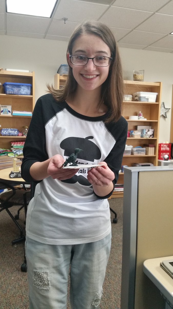 MadCollCreator's tweet image. Take a look at this awesome crow created today in the Studio by Madison College student, Kaela. The level of detail is amazing!