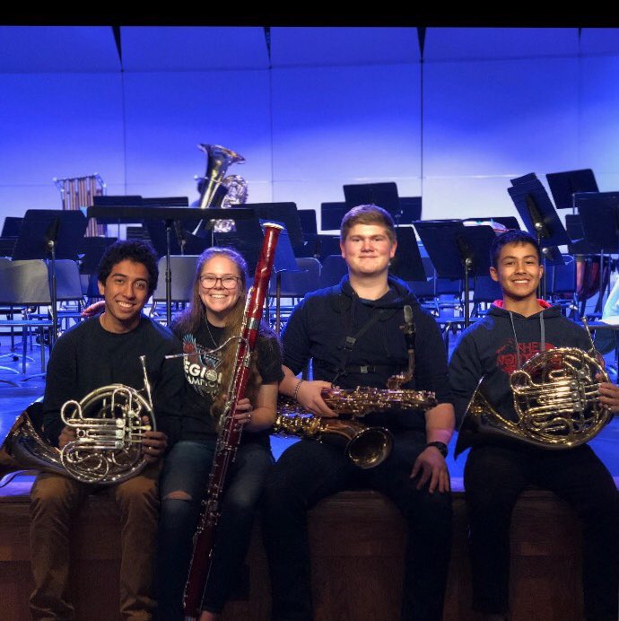vmhsband's tweet photo. Congratulations to our #VMHSBand members who earned seats in the @SCSBOA All-Southern Honor Bands! Read more on who these 4 young musicians are and which honor bands they will be part of here: https://t.co/9d5SZJaOt8 https://t.co/CIzUuC2hKw