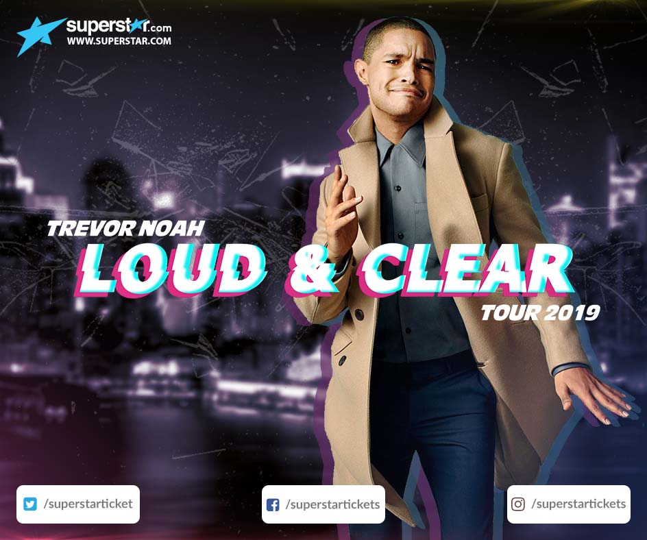 #TrevorNoah is heading out on the Loud &amp; Clear Tour 2019.
No need to turn back time, you still have a time to catch them live! 
bit.ly/Get-info-here
#Superstar #BeaSuperstar #Concert #Theater #Sport