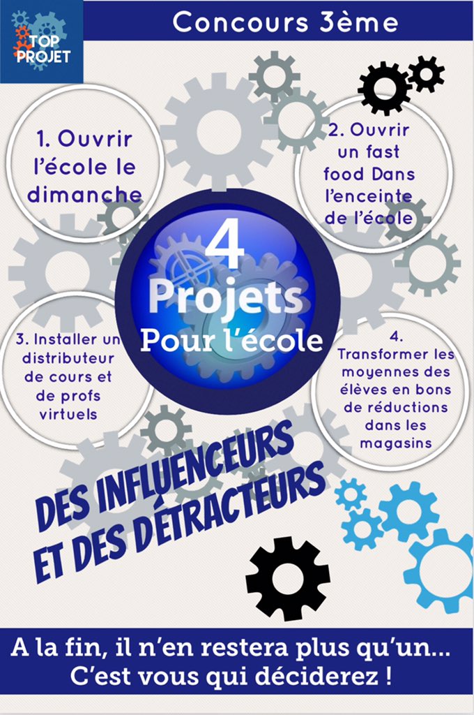 tchoulelacroix's tweet photo. @Mala3A @malassise3b  @Malassise3C @malassise3 participent au concours #TopProjet
La société de consommation peut-elle toucher l’école ?
Qui sera le meilleur ? Les influenceurs ou les détracteurs des projets pour l’école ? https://t.co/0R6aOdE3if