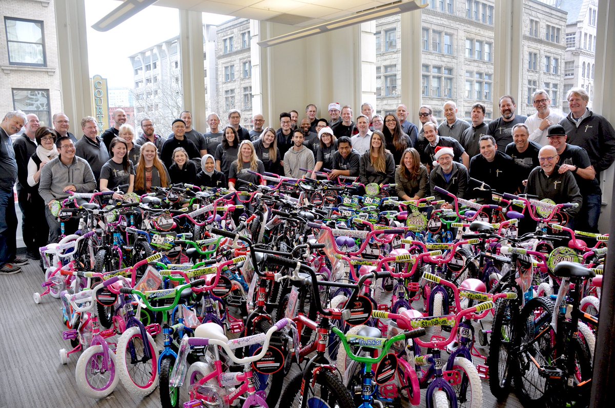 CollinsWoerman's tweet photo. On Friday we were able to spend the afternoon on our 100 Bikes for 100 Kids initiative in partnership with The Forgotten Children's Fund. This year we built 110 bikes (in record time!) which will be delivered to 110 children on Christmas Day. #collinswoerman #designwithcertainty https://t.co/hde6TK5rMW