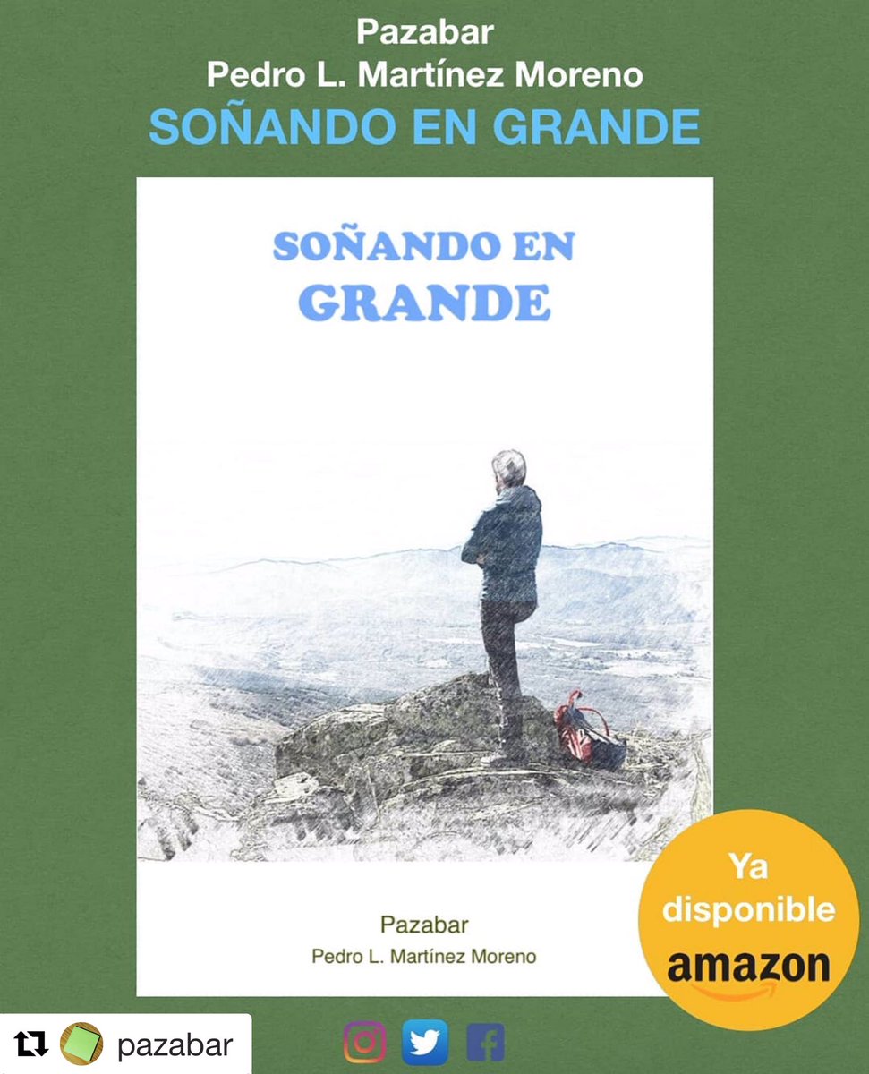 pazabar_'s tweet photo. Hoy sale a la venta en #Amazon mi #libro “SOÑANDO EN GRANDE”. Una recopilación de #textos que te harán amar, sentir, sufrir y vivir.
Soñar en grande es una actitud ante la vida, es salir a ganar a diario sin importar cómo ni dónde.
¡Hazte con el tuyo!
#pazabar #LibrosDePoesias 📖 https://t.co/IgMzgGX7QX