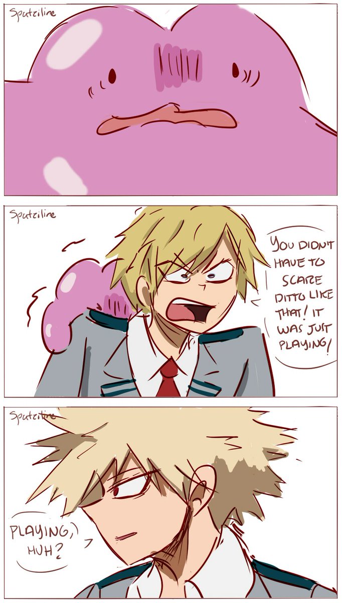 BNHA Pokemon AU - Cyndaquil + Kacchan (and an ooc Monoma?? lol) Cyndaquil is extremely shy, gets scared easily and it cries a lot. Cyndaquil is not scared of Izuku, not because I ship Bakudeku but because.. (continue reading on the thread thingy) #BNHA 