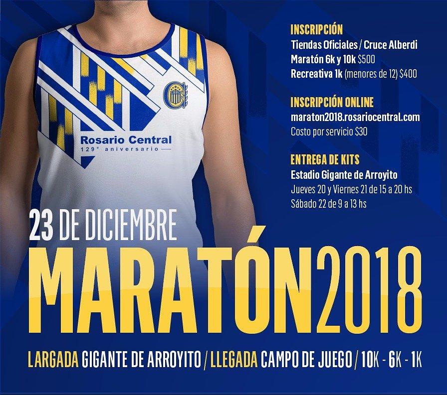 🎇 REGALAMOS un par de inscripciones para la #Maratón2018 del campeón🏃‍♀️ #Yendo🏃‍♂️ Participá:
.
🔃 RT.
⭐ MENCIONÁ A QUIEN INVITAS PARA CORRER CON VOS.
.
⚠️Ganadores: miércoles (19/12) 21 hs ⏰ #RosarioCentral #run