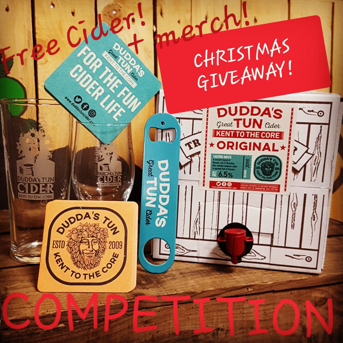 ⭐COMPETITION⭐
✔ 10 Litres of Cider
✔ 1 x Branded Pint Glass
✔ 1 x Branded Half Pint Glass
✔ 1 x Bar Blade
✔ 1 x Keyring Opener
✔ 1 x Pack of Coasters
✔ DELIVERED BY CHRISTMAS

To Enter👉 FOLLOW + RETWEET

Competition closes Midnight Weds 19th December 2018.

#competition