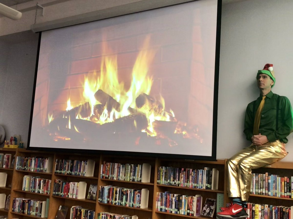 Elf on the Shelf <a href="/ISMSLibrary/">Jonathan Thorn</a>!  #EagleFlair #kisdlibraries