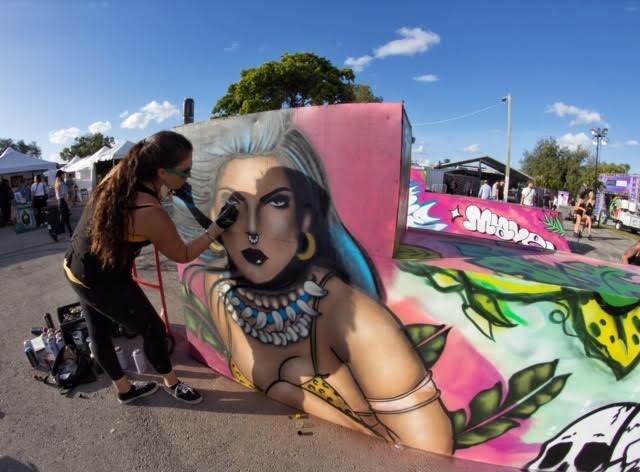 Painted this mini skate ramp for <a href="/MonsterEnergy/">Monster Energy</a> with my sisters <a href="/FewandFarwomen/">Few and Far</a> out here in Miami for Art Basel 🧞‍♀️