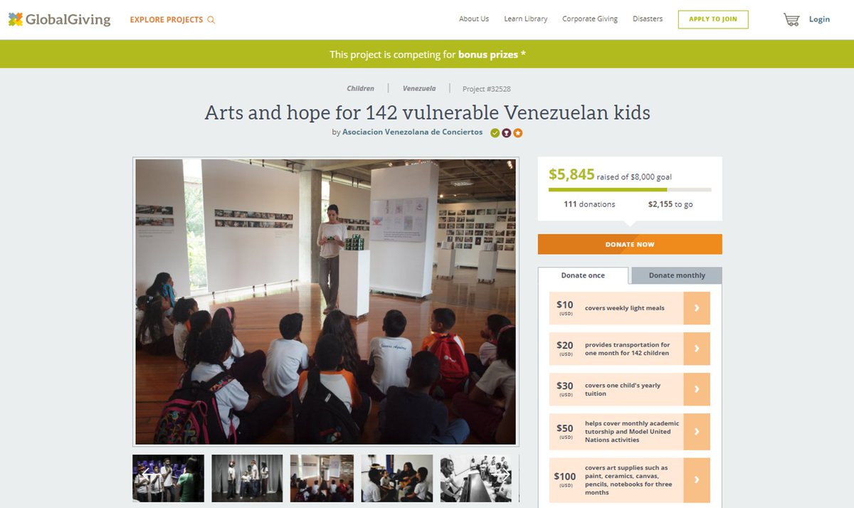 AVCven's tweet photo. Mayor felicidad tiene quien da... COLABORA con la @AVCven, sus proyectos educativos-culturales y el #LaboratorioDeArtesIntegradas que funciona en nuestro @CentroArtesInt, a través de la plataforma de Global Giving puedes hacerlo. Es muy sencillo https://t.co/SvpLK7bh19 https://t.co/Pj9DBB5KGh