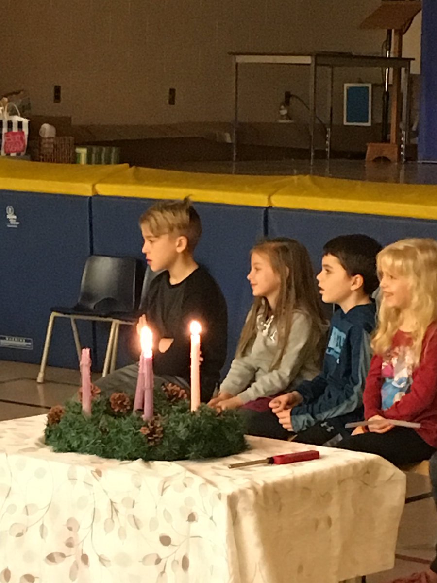 stmcatholic's tweet image. Celebrating the 3rd week of advent with our Grade 1 and Grade 3 classes leading us in prayer and a special message from John the Baptist! Such a blessing to celebrate as a faith community!  #advent2018