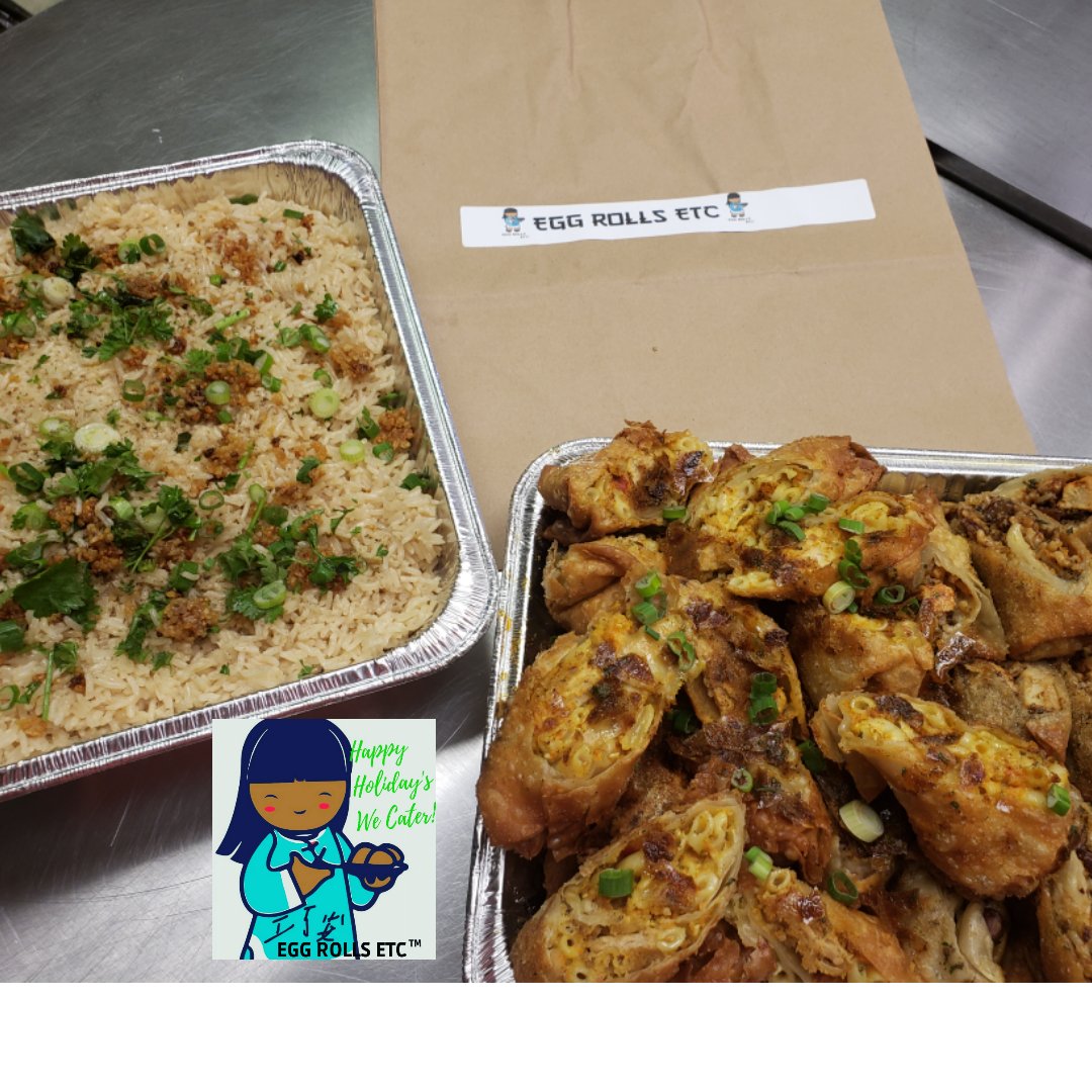 etc_egg's tweet image. Did we mention we cater?
Fried chicken is not the only item that comes in pans to Holiday parties 
Email 
my.eggrollsetc@gmail.com for a full catering menu 
check out our website at eggrollsetc.com
