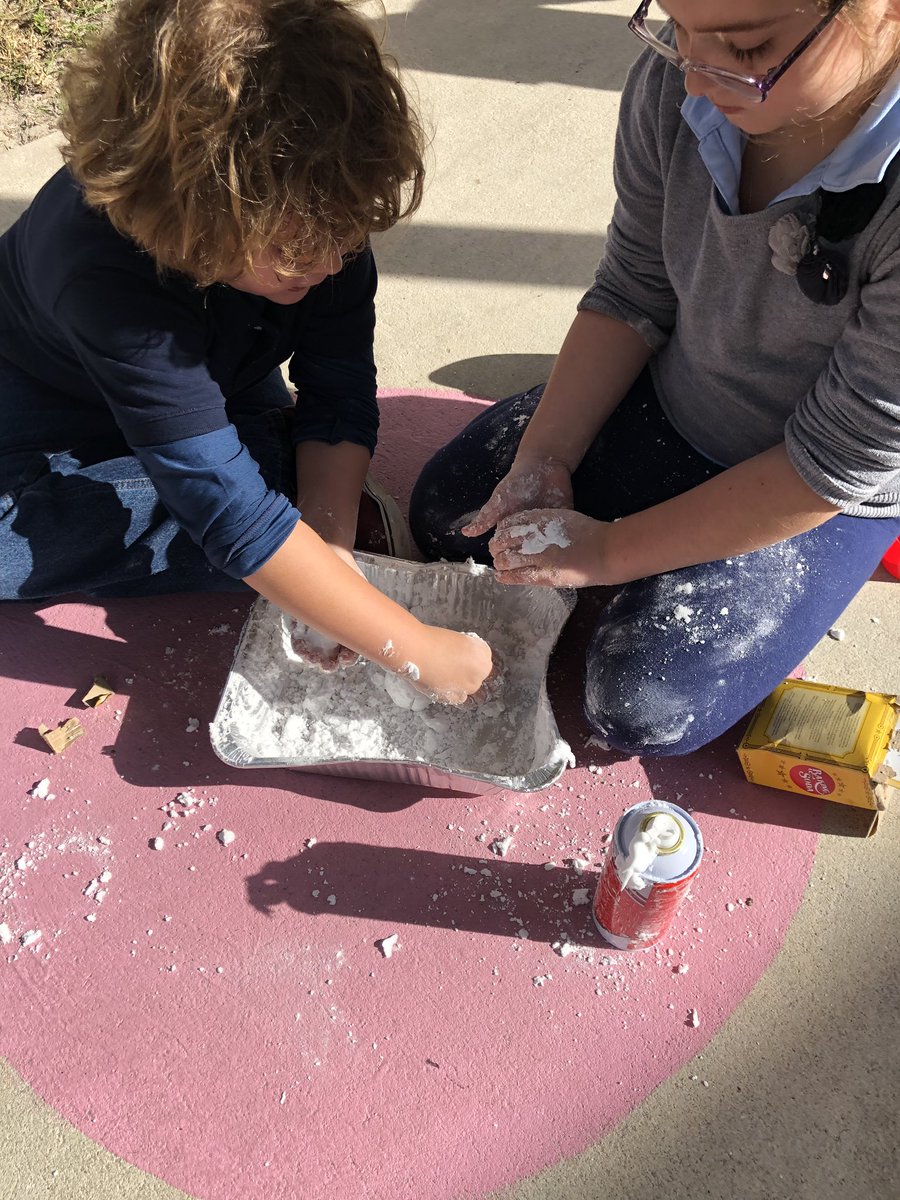 Today I embraced the craziness that is teaching the week that Christmas break begins. We made ice cream, and my STEM club made “snow” after school.  😳  So very, very tired.  Where do children get their energy?! #believein180 #positivelyportorange #vcsportorange #poestem