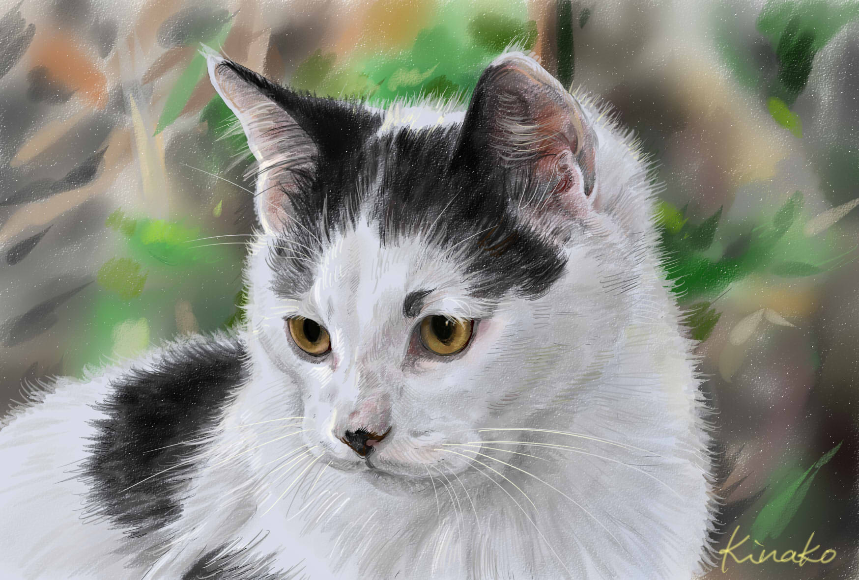 きなこ 猫の絵を描いています 昨年の作品です 猫ってきれいですね 猫絵 Cat Drawing 猫イラスト 猫画 T Co Azhhtxhsxg Twitter