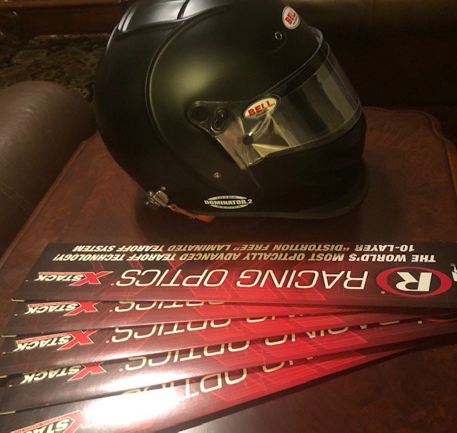 My early Christmas present from my wife showed up today. A new <a href="/BellRacingUSA/">Bell Racing USA</a> Dominator 2 helmet &amp; <a href="/RacingOptics/">Racing Optics</a> tear offs. Big thanks to <a href="/29welshan/">Jason Welshan Racing</a> &amp; Competition Racing Equipment for the great price &amp; great service. Call Jason for all your racing equipment needs!
