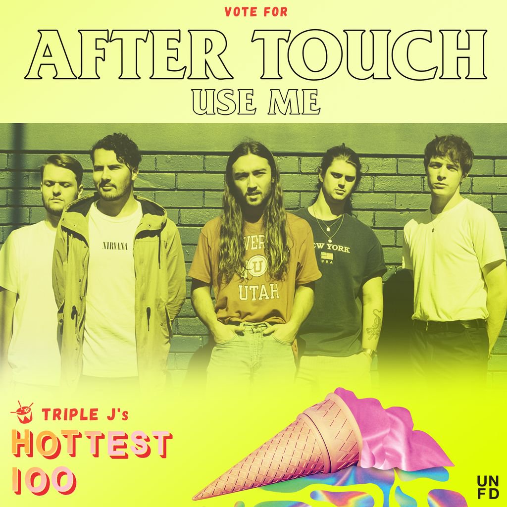 unfdcentral's tweet photo. #UNFDxHottest100

Vote for @AFTERTOUCHSOUND's track Use Me in @triplej's #Hottest100 now!

https://t.co/Hjv5NBI5BT https://t.co/m6va7W7gnD