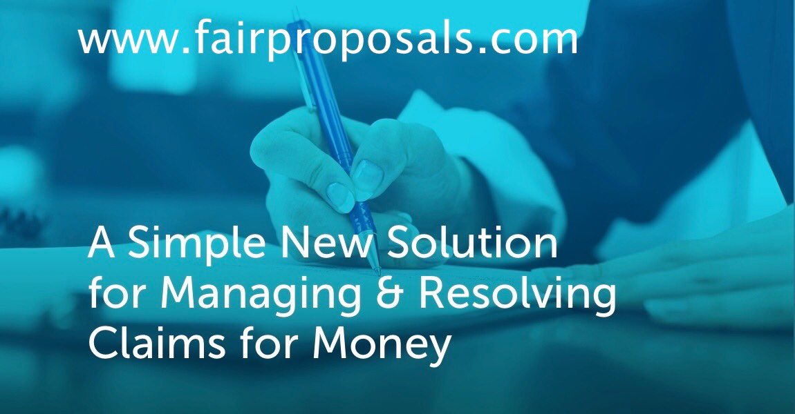 FairOutcomes's tweet image. For a flat fee of $125 USD, the Fair Proposals System lets you pursue a reasonable settlement and determine whether it can currently be achieved in a manner that’s far more credible &amp;amp; efficient than any other method: fairproposals.com