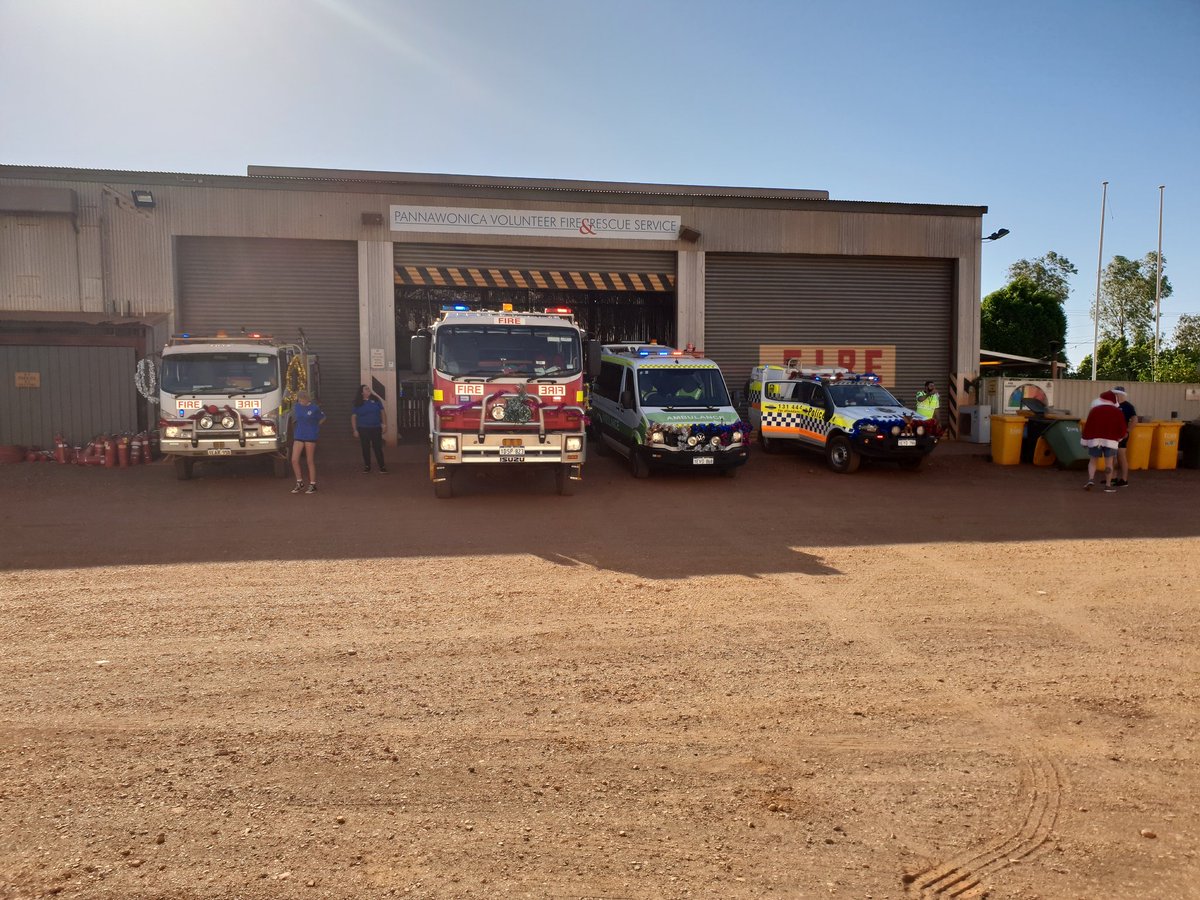 PannaPol's tweet photo. Emergency crews are ready for the annual chrissy lolly run and water fight #fb https://t.co/pv8r95cfex