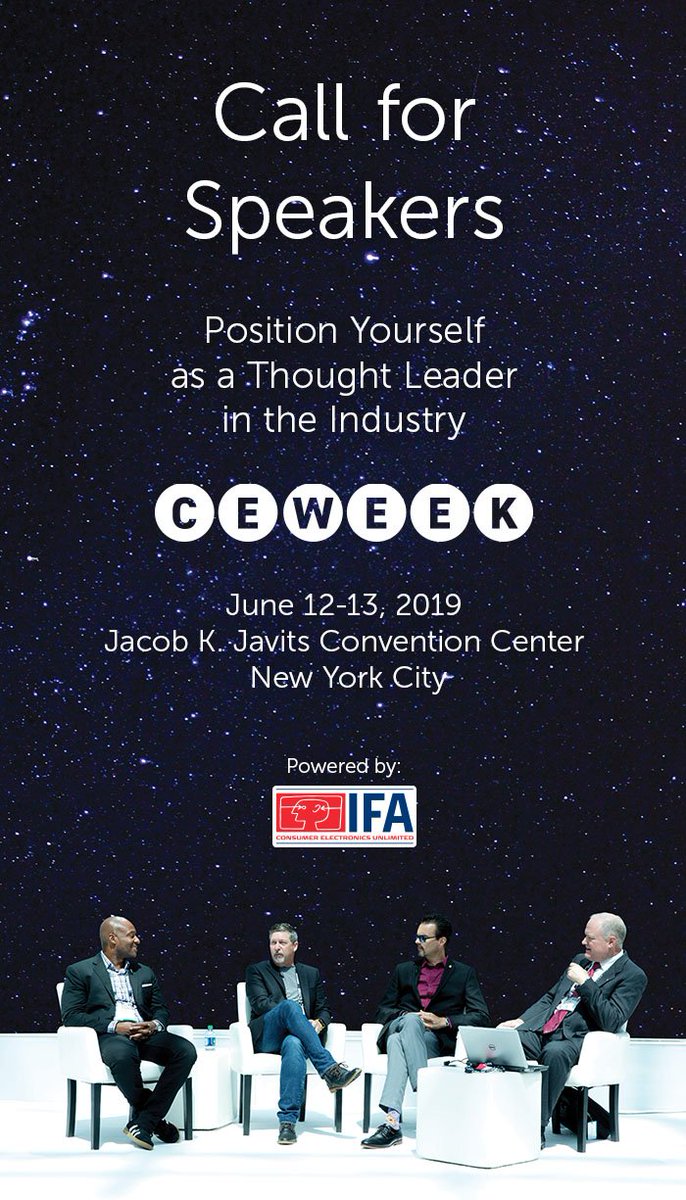 IFA_Berlin's tweet photo. We're back at the Jacob K. Javits Convention Center this summer, June 12-13, for another year of product showcases, networking, and learning about the newest trends in the industry. Apply to speak: https://t.co/PP4Y7dviip https://t.co/SDkvSpGIal
