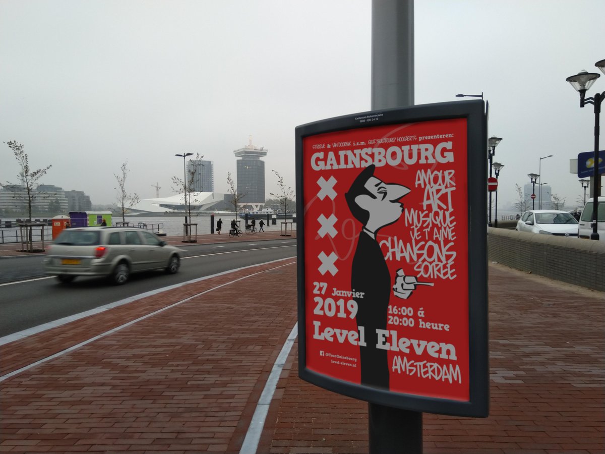 TourGainsbourg's tweet photo. GAINSBOURG indoor - 27 januari @leveleleven020 
met @hansstroeve @Markantus @NBZwolle @Guuzbourg 

Toegang is gratis, maar beperkte beschikbaarheid. Aanmelden kan via gainsbourg@leveleleven.nl

Level Eleven bevindt zich pal naast CS Amsterdam

#gainsbourg #chansons #wijn #art https://t.co/zh1WR6UBUg