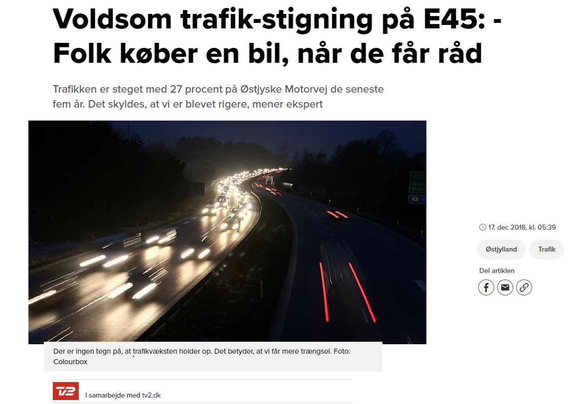 Vi, der pendler til og fra arbejde hver dag på E45, mærker tydeligt, at antallet af biler og lastbiler er steget markant. Og her taler vi om halve til hele timers daglig forøgelse af pendlingstiden #3sporE45 facebook.com/3Spor/

tv2ostjylland.dk/artikel/partne…