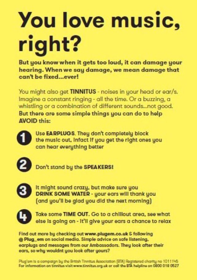 Staying safe at #Christmas is so important! Protect yourself from #tinnitus at #clubs, #pubs and #gigs. Little steps can make a BIG difference. RT using the hashtags #StaySafeAtChristmas and #Plugem and let’s get the message out there!