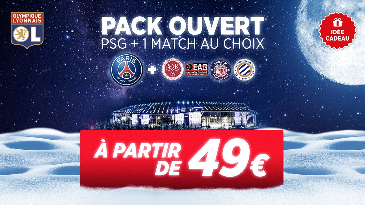 Vous manquez d'idées pour Noël ?
Découvrez notre pack PSG + 1 match au choix ! 👊
👉 http://lyonna.is/pack-ouvert-psg