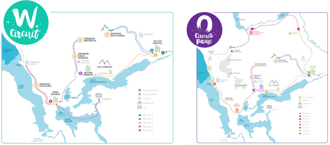 howlanders's tweet photo. #SabíasQue el #WTrek y el #OCircuit, las das rutas más demandadas por la Patagonia chilena, reciben su nombre por la forma en la que se recorre, similar a la de una W y un circuito que se asemeja a una O. https://t.co/5trJ562EdI