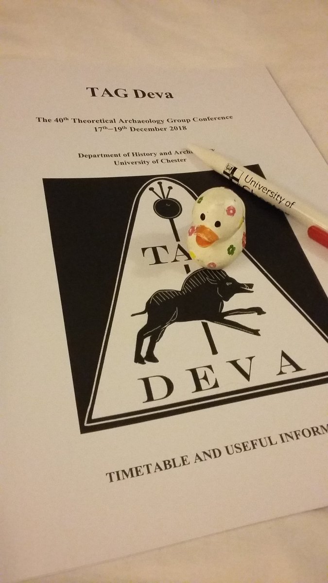 Kirstymill's tweet photo. That's #Archaeoduck all ready for day 2 of #TAGDeva! #CleverDuck https://t.co/xhdSWLCFL1