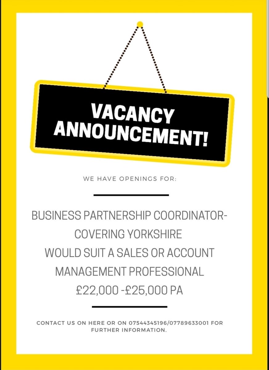 #vacancies #Jobs #hiring #yorkshire