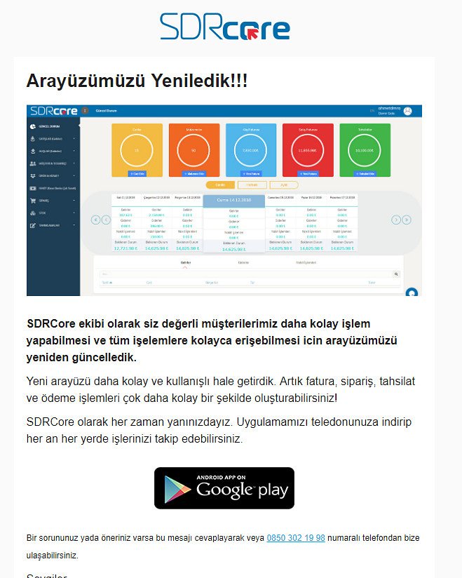 SDRCore Yeni Arayüzü ile Sizlerle!

#muhasebeprogramı #önmuhasebeprogramı #önmuhasebe #erp #erpprogrami #eniyierpyazilimi #caritakipprogramı
#önmuhasebeprogramları #stoktakipprogramı #carihesapprogramı
#ücretsizmuhasebeprogramı #stokprogramı #müşteritakipprogramı
#carihesap