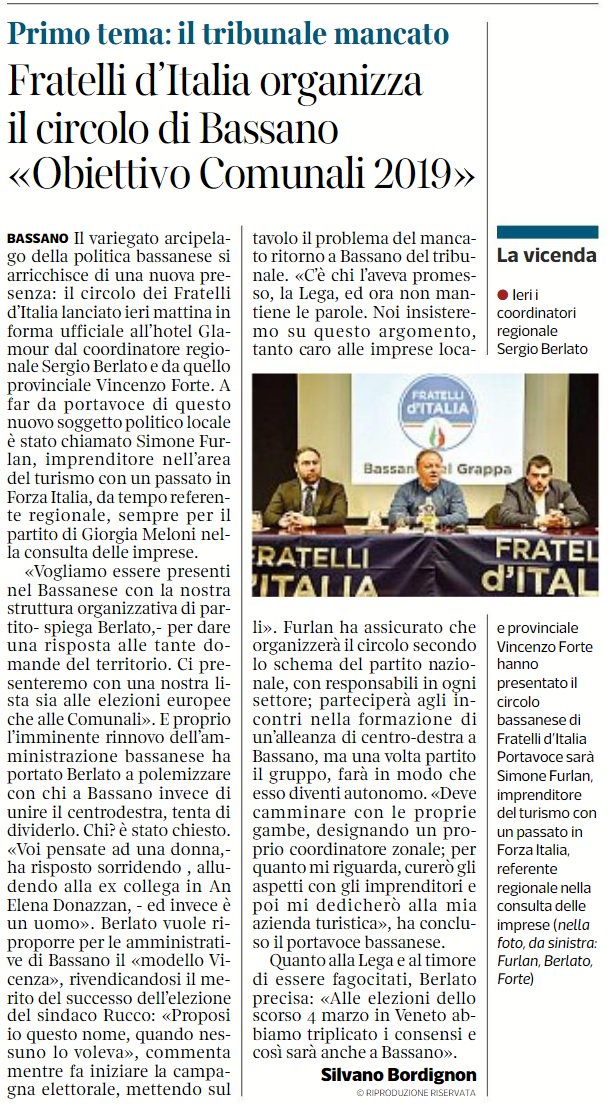 Vinc_forte's tweet photo. Nasce il circolo di @FratellidItaIia di #BassanodelGrappa #FDI @GiorgiaMeloni https://t.co/Z698NCX1kH