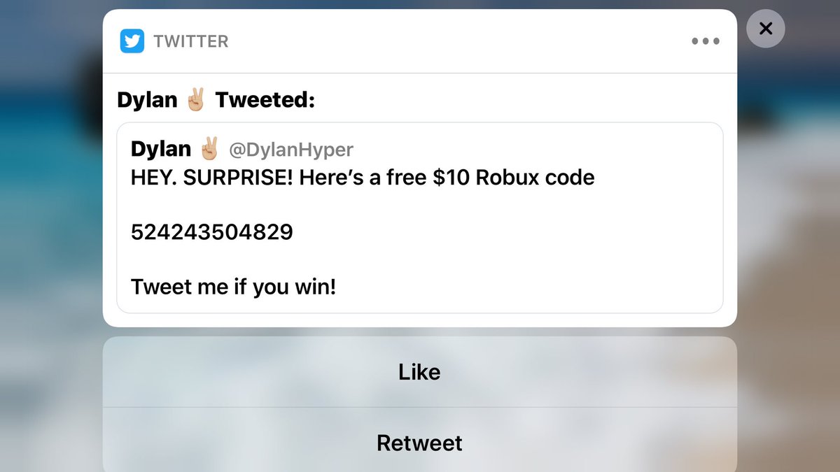 Dylan On Twitter Hey Surprise Here S A Free 10 Robux Code