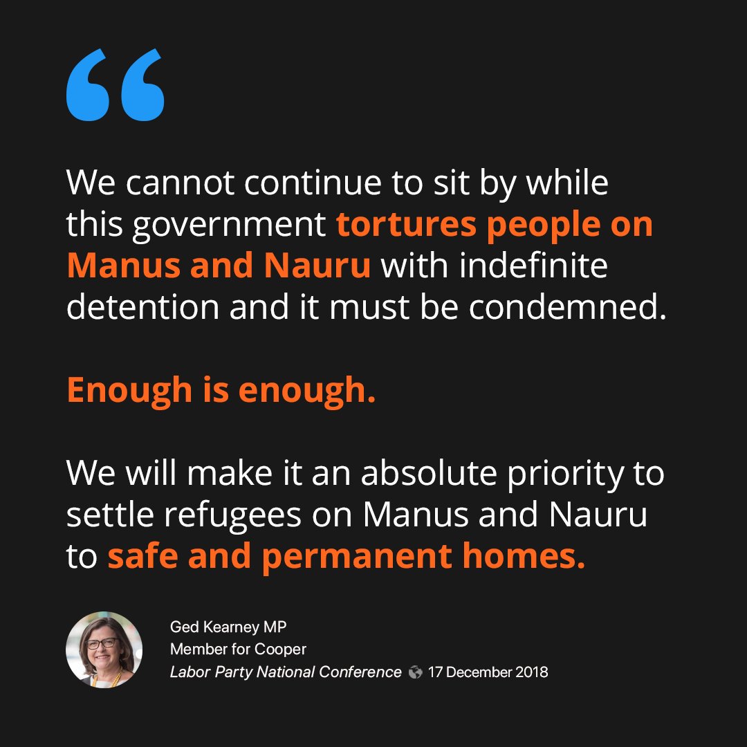 GetUp's tweet photo. Compassion prevails! Well done Labor - and especially @gedkearney @andrewjgiles and @ShayneNeumannMP - for listening to thousands of doctors and the community, and committing to urgent medical transfers for sick people detained offshore. #ALPConf18 #LABConf2018 #KidsoffNauru https://t.co/wZJpl70L3B
