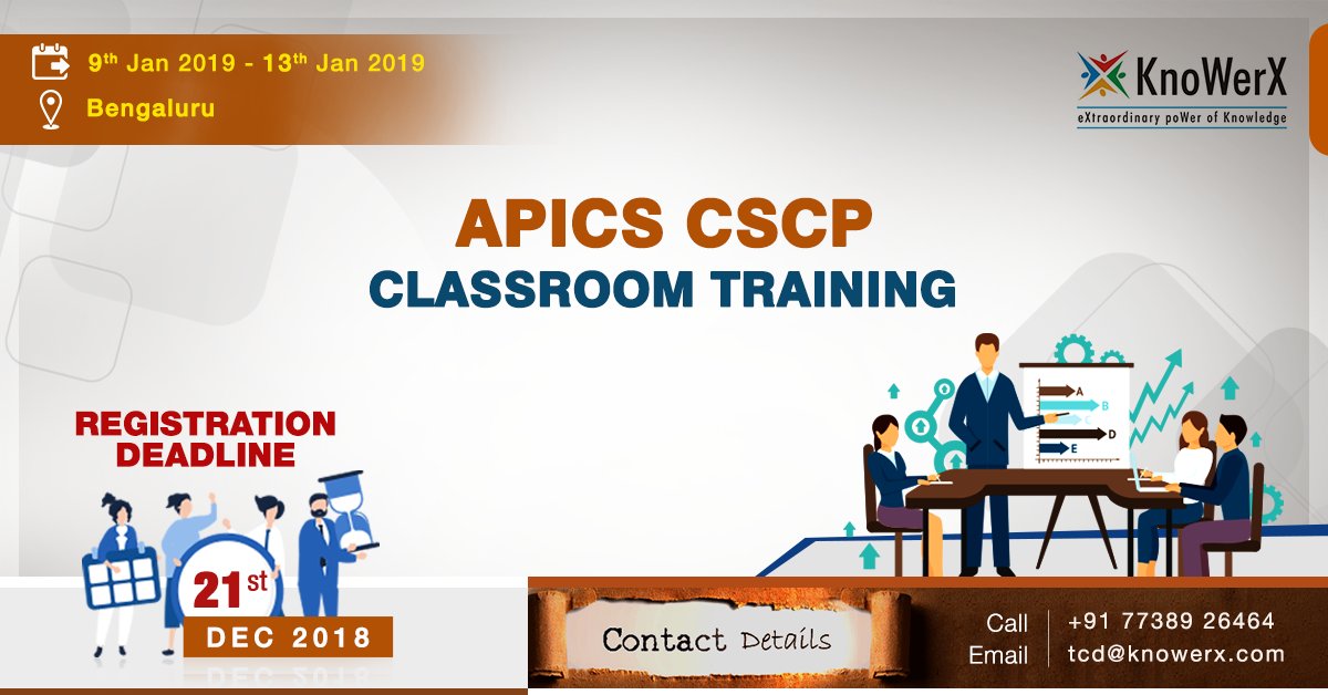 By giving you a truly end-to-end view of supply chain, CSCP will ensure you effectively integrate supply chain activities, units, and resources, bring value-maximization of the entire supply chain.
#GetEnrolled #CSCP #APICS #KnoWerXIndia #Workshop2019