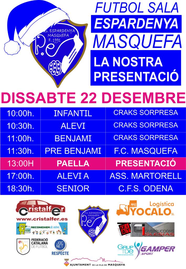 Vine a gaudir dels últims partits de l’any amb nosaltres a la nova pista poliesportiva. Després d’un matí ple de sorpreses, a les 13h a la Sala Polivalent Rogelio Rojo farem l’acte de Presentació dels nostres jugadors i tècnics. 1/2