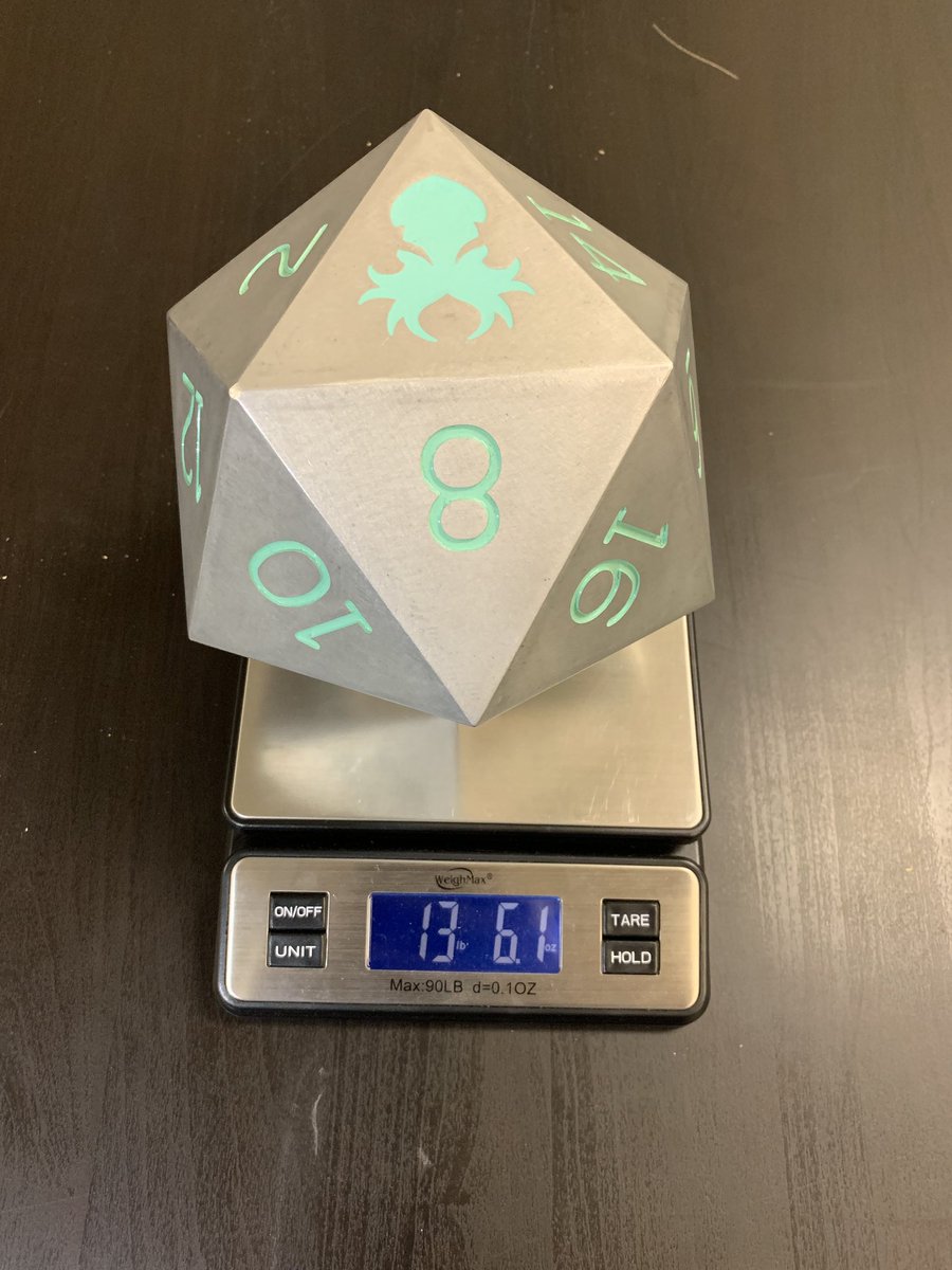 KrakenDice's tweet photo. Because the Goliath wasn't big enough, we now unleash the Leviathan! 13+pounds of table (and probably floor) destroying glory!

*Leviathan not currently available for sale, but it's just so darn cute!

#Cephalosquad #diceporn #DnD #Pathfinder #13thAge #krakendice #Leviathan https://t.co/LjCpi2jZtb