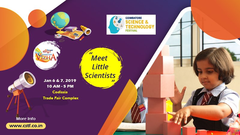 CSTFEvent's tweet image. Time To See The Young Minds Ideas, Exhibits &amp;amp; Working Models..

Come &amp;amp; Celebrate Student&apos;s Showcase With Your Children.

Join Us for Viewing New Era Science &amp;amp; Technology Models on 6 &amp;amp; 7 Jan, 2019, 10 AM To 5 PM @ Codissia Trade Fair Complex.
 
ENTRY FREE - facebook.com/events/7605487…