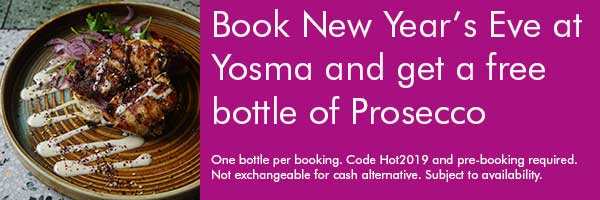 Book your #NewYearsEve party <a href="/Yosma_London/">Yosma</a> with our code Hot2019 and you'll get a free bottle of Prosecco 🍾to get the party started yosma.london #promotion