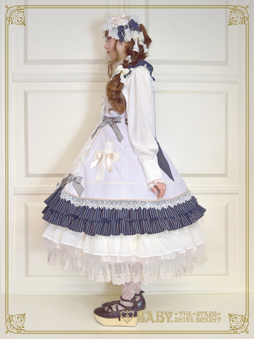 Margaretha ジャンパースカートセット オフ白