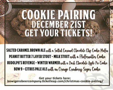 Only 4 Tickets Left!!! Get your tickets and don’t miss out! #cookiepairing #christmasparty2018