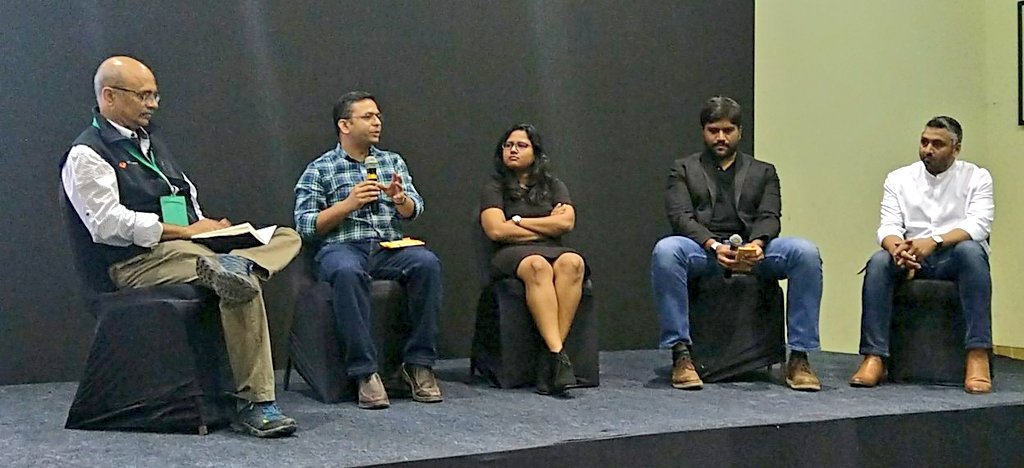 pranjal_HCI's tweet image. Interesting startup panel discussion happening at @IndiaHCI2018. 

Panel Members:
Atul - @Informatica, @gauravmathur - @myntra, Chandni - tactopus, Ajay Please - @IBM labs, and @sharangrandigae - Redd design. 

#InHCI2018 #IndiaHCI2018