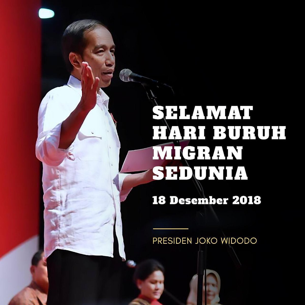 jokowi's tweet photo. Perlindungan para buruh migran Indonesia di mana pun berada adalah prioritas bagi pemerintah.

Di antaranya berupa penerbitan aturan, juga dukungan berbagai inisiatif lokal perlindungan pekerja migran seperti DESBUMI (Desa Buruh Migran) dan DESMIGRATIF (Desa Migran Produktif). https://t.co/Qy8IM6RdP2