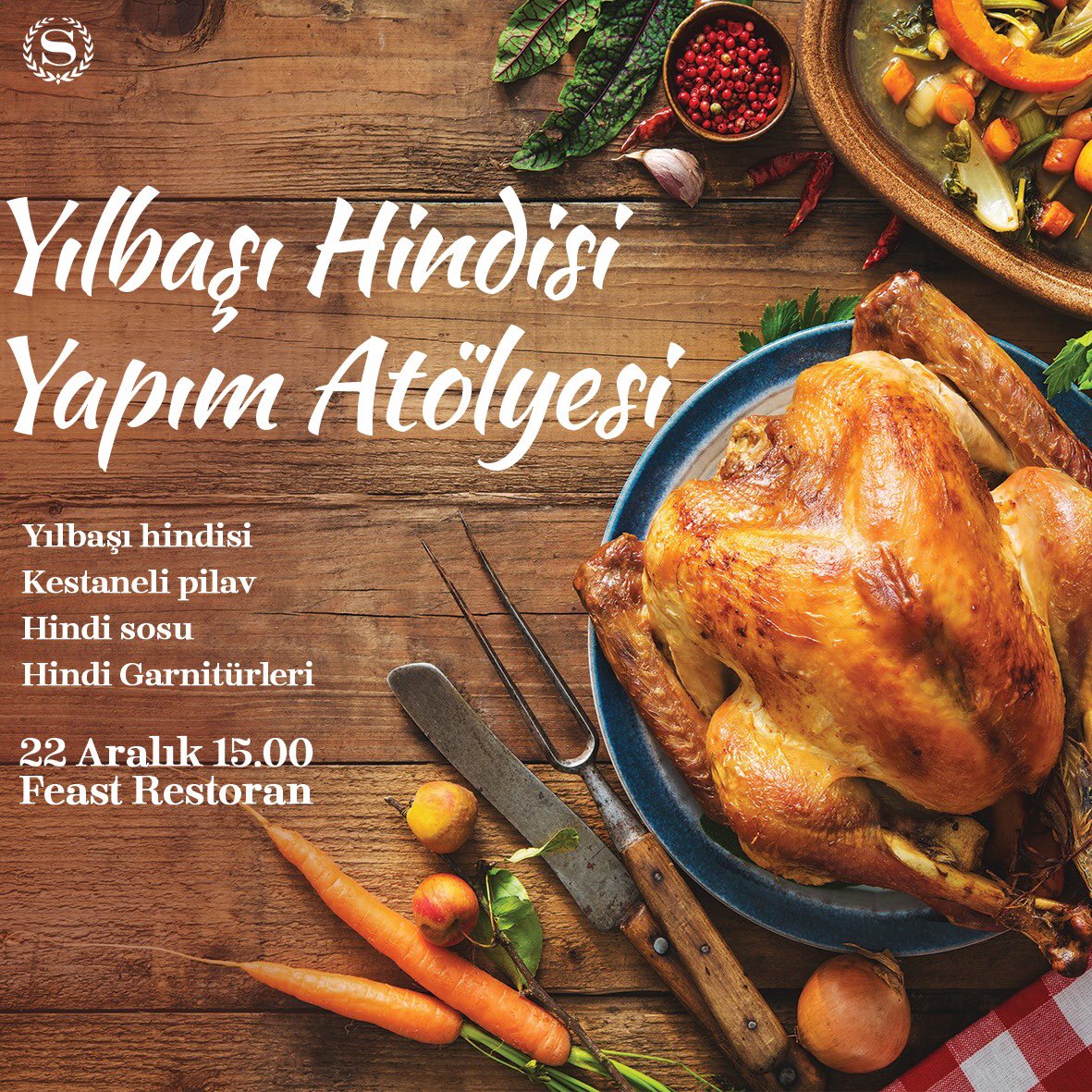 sheratonsamsun's tweet photo. Yılın en güzel günü için, yılın en özel workshop'u 💫 Bir yılbaşı klasiği olan Hindi Yapımı ile ilgili püf noktaları ve detaylar #sheratonkitchen'da...Hazırlayacağınız bu özel sofrayla yeni yıla nefis bir başlangıç yapmak için bize katılın... https://t.co/utJpF7GeYo