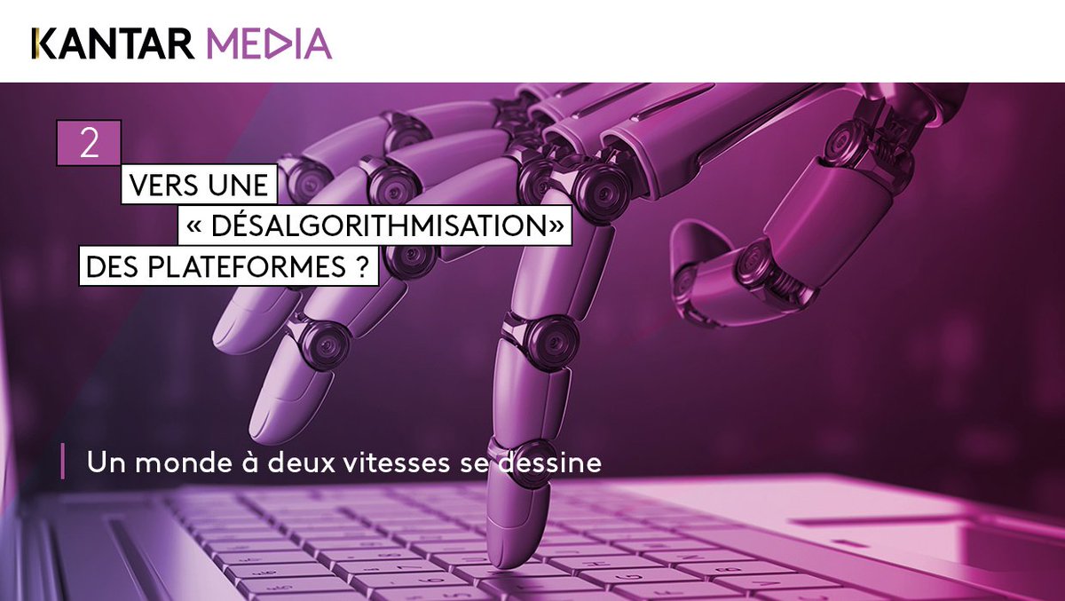 KantarFR's tweet photo. Tendances #SociaMedia2019 n°2 : Vers une  « #désalghorithmisation » des plateformes ? un monde à deux vitesses se dessine. #socialmedia2019 
 @Kantar_Media https://t.co/rvS8vg4RZB