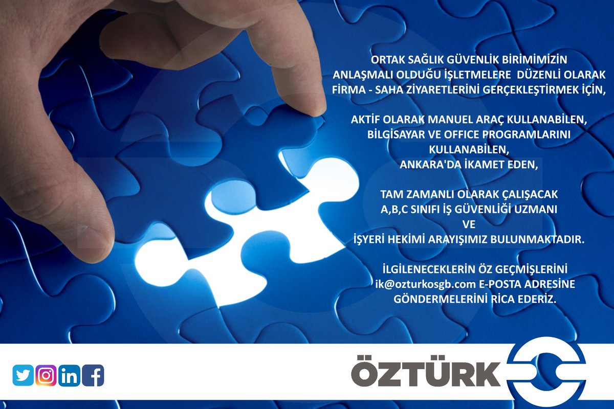 📢📢📢📢İŞ İLANI📢📢📢📢
#iş #işilanı #isg #hse #işgüvenliği #igu #işgüvenliğiuzmanı #işyerihekimi