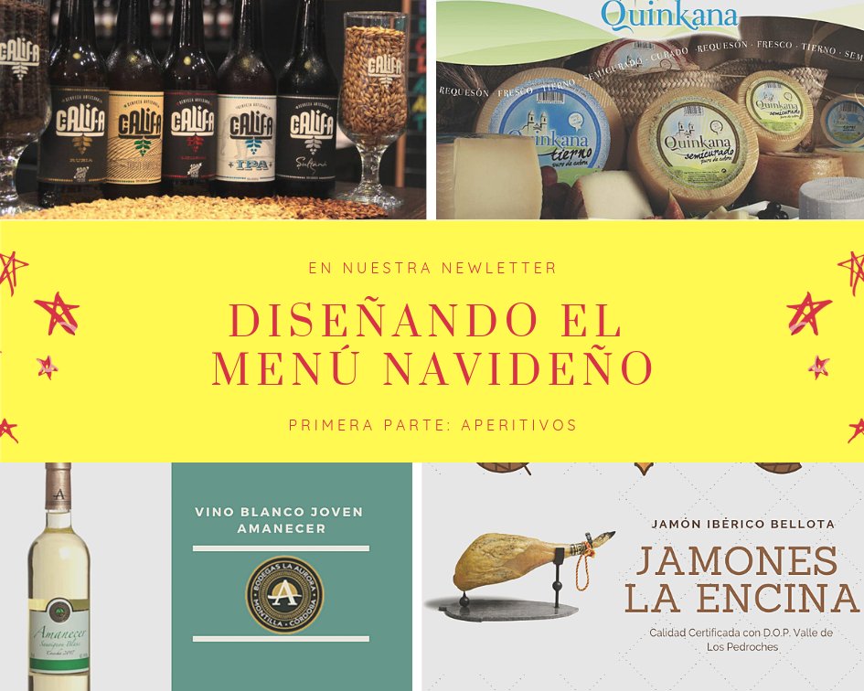 CordobaShops's tweet image. Un menú con sabor cordobés para comidas navideñas:  @QuesosQuinkana y #JamoneslaEncina 
Alcachofas a la montillana, Bacalao encebollado y Ragout de ciervo 
Pastel cordobés y @turrolate 
Para beber @CervezasCalifa, vinos Montila Moriles, Anís de Rute @Machaquito y brindar @BurNarj