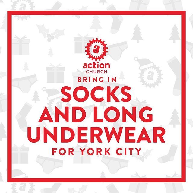 actionchurch's tweet photo. Don’t forget this Sunday is the LAST Sunday to bring in socks and underwear for the homeless of York City! https://t.co/UCDstctR0V