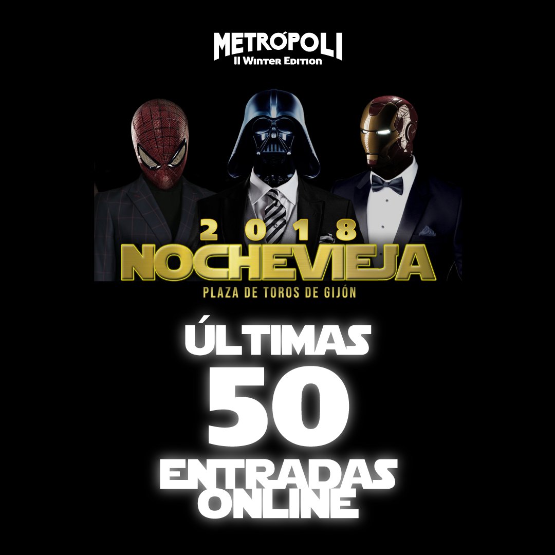 ⚠️ATENCIÓN⚠️

Solo quedan 50 entradas para la #Nochevieja de #MetrópoliWinter 🙀

❗️A qué estás esperando❗️
Entra en 👉metropoligijon.com/entradas y no te quedes sin las tuyas

Luego no digas que te has tenido que quedar en casa este fin de año 😜
