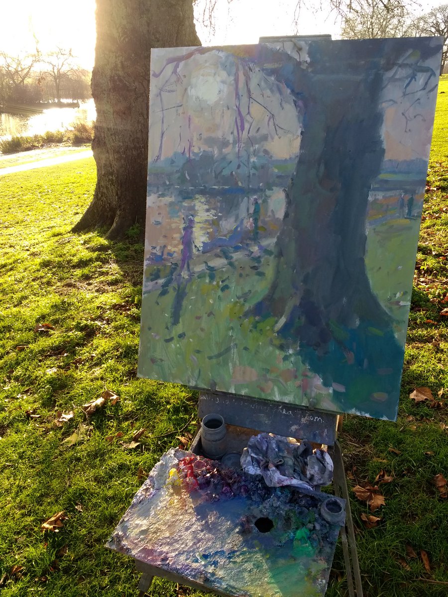 Morning at the duck pond. A large piece that's keeping me busy at the moment. #cusworthhall #oilpainting #doncaster #doncasterisgreat @Cusworth_Hall @DoncasterMuseum #pleinairpainting #northernboys #fineart #artcollector #yorkshire #walking #nature #wildlife #paintingoutdoors